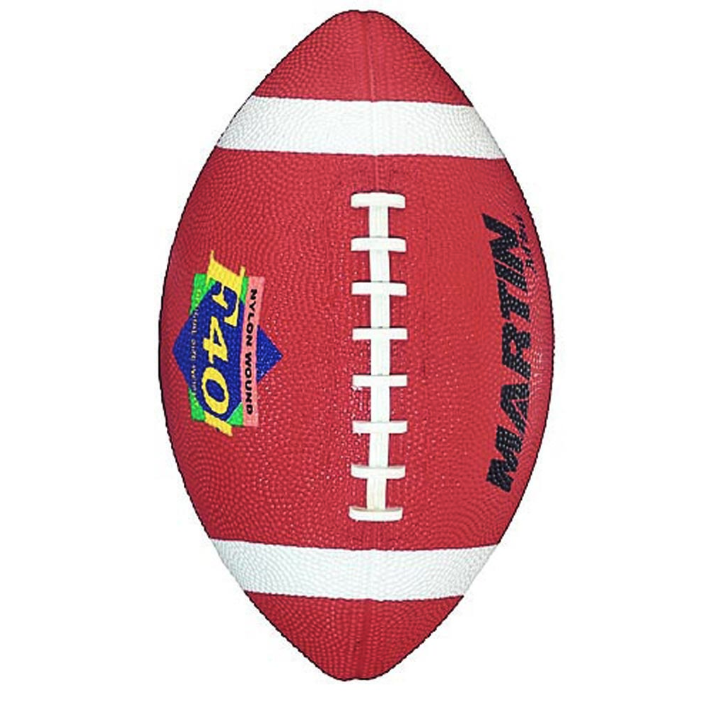 Martin Sports Mini Rubber Football, Pebbled Grip - Front View