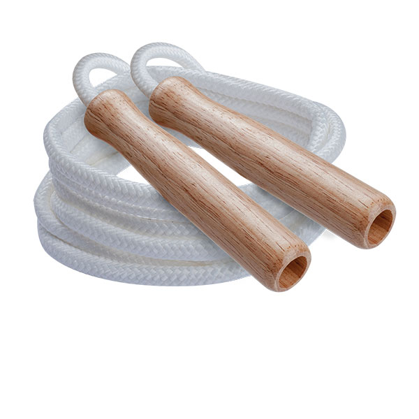 Champion Sports Nylon Jump Rope, Wood Handles in 7 ft - Front View