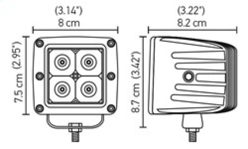 Hella HVF Cube 4 LED Off Road Kit - View 13