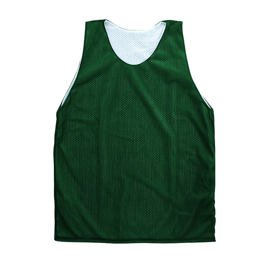 Martin Sports Reversible Lacrosse Jersey, Polyester Tricot Mesh in Dark Green/White Adult 2XL - Front View