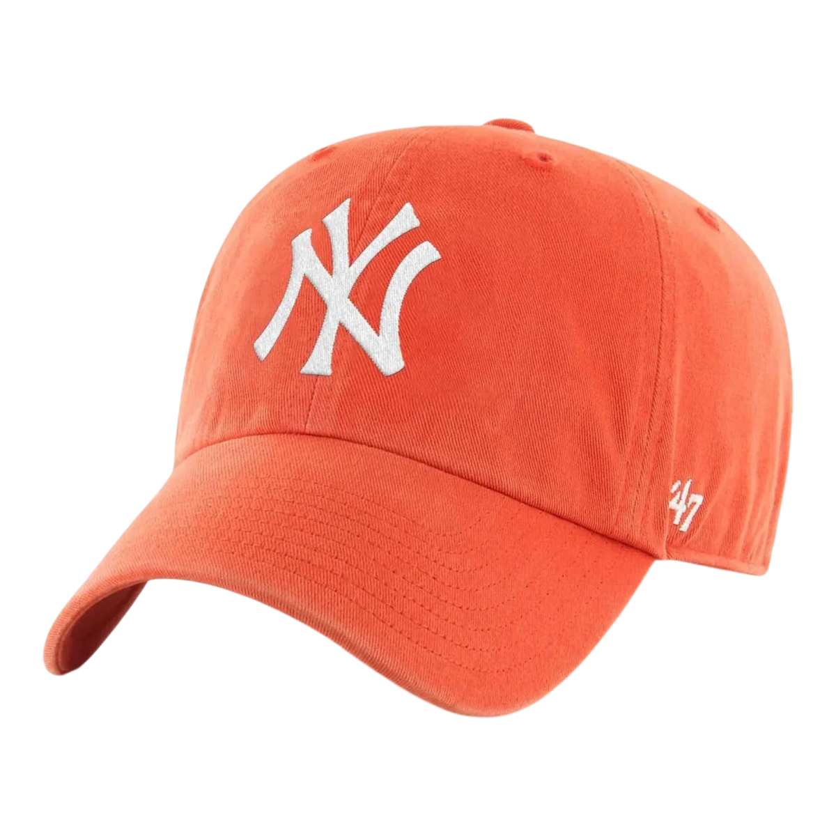 47 Brand Clean Up New York Yankees Men's Strapback Hat — Grapefruit Adjustable Cap