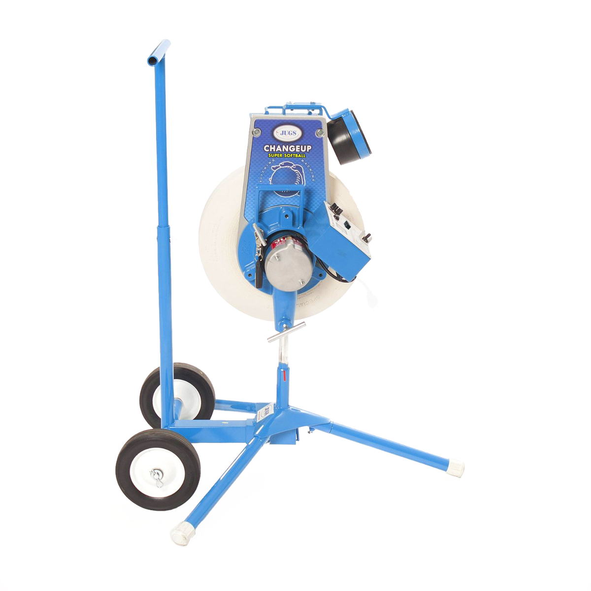 JUGS Changeup Super Softball Pitching Machine in 110V (U.S.) With Cart - Front View