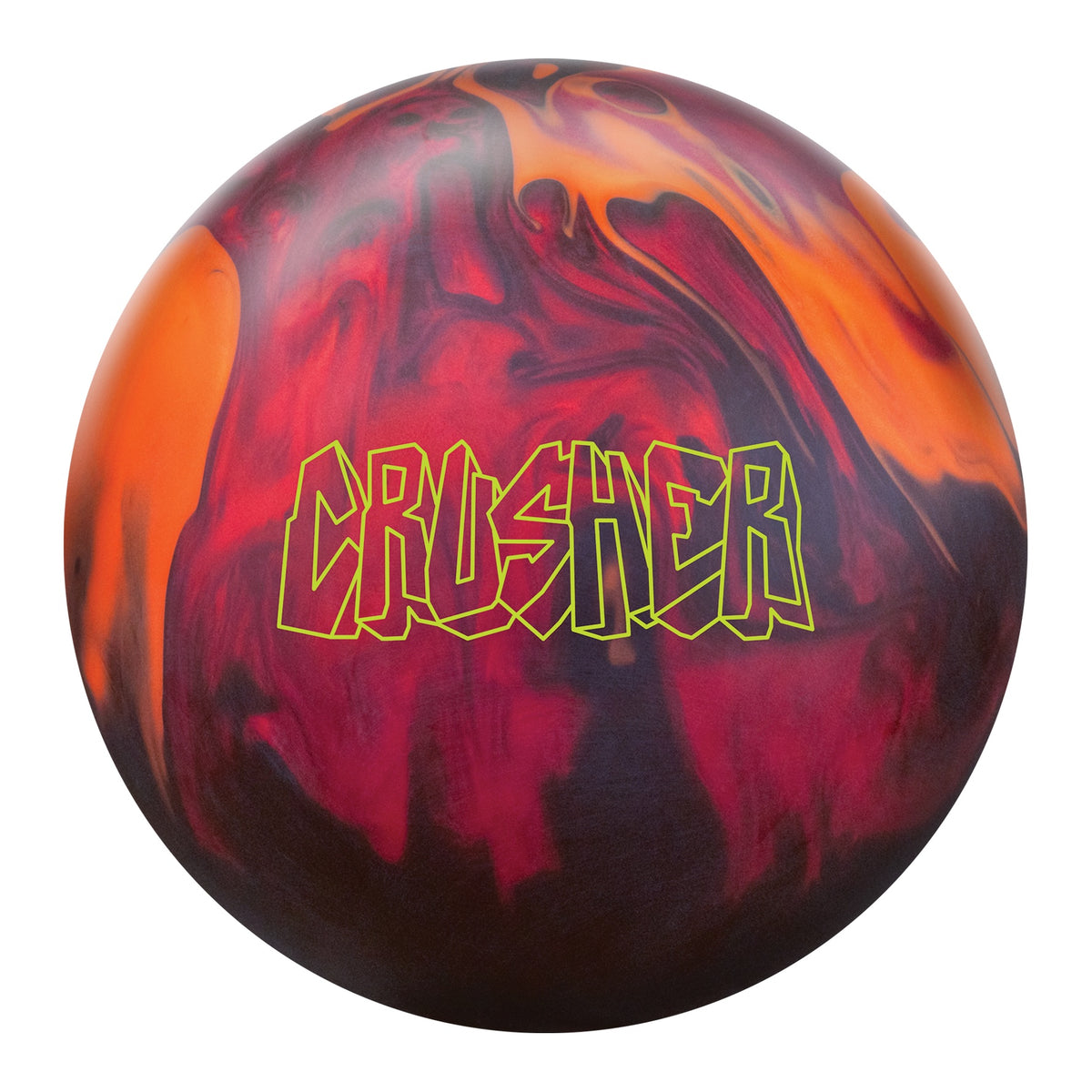 Ebonite Crusher Bowling Ball in Red Black Orange - front