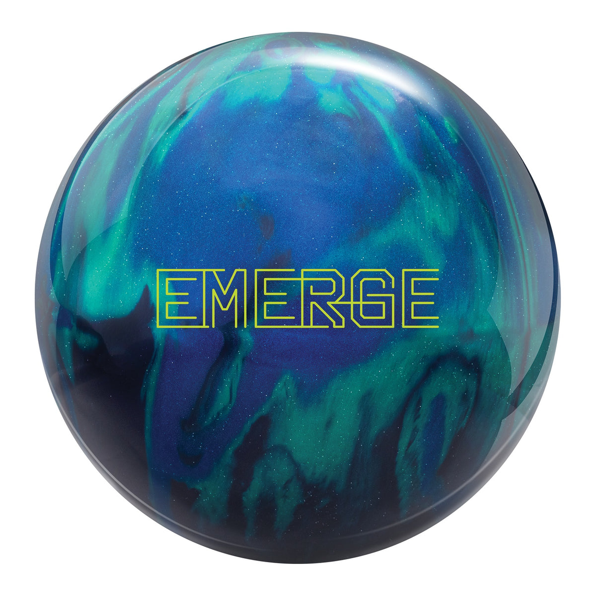 Ebonite Emerge Hybrid Bowling Ball in Black Teal Blue - front