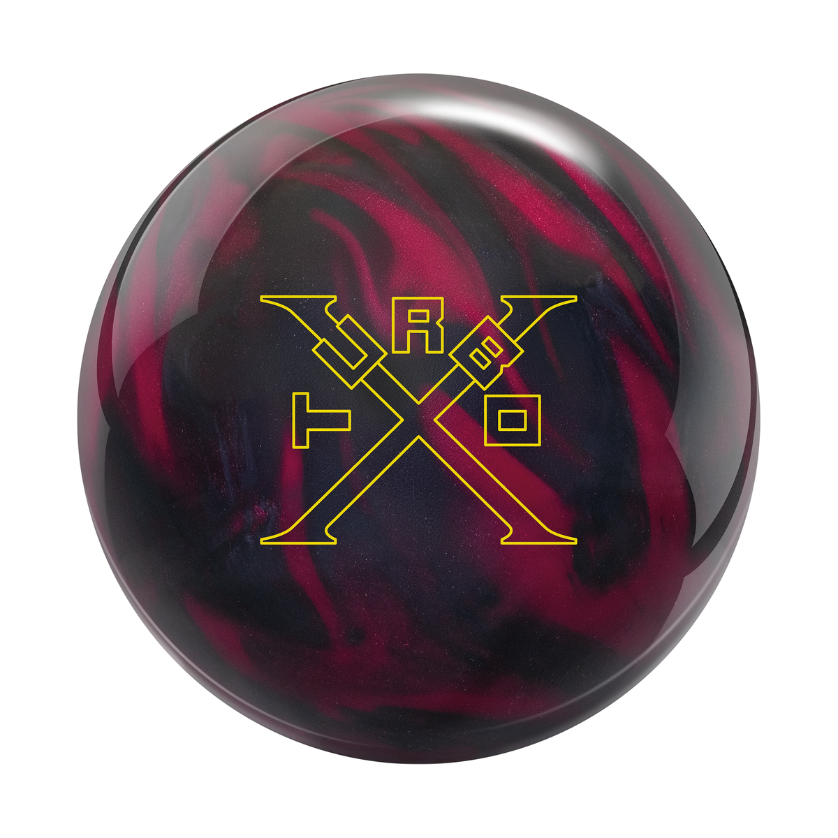 Ebonite Turbo X Pearl Bowling Ball in Red Black - front view