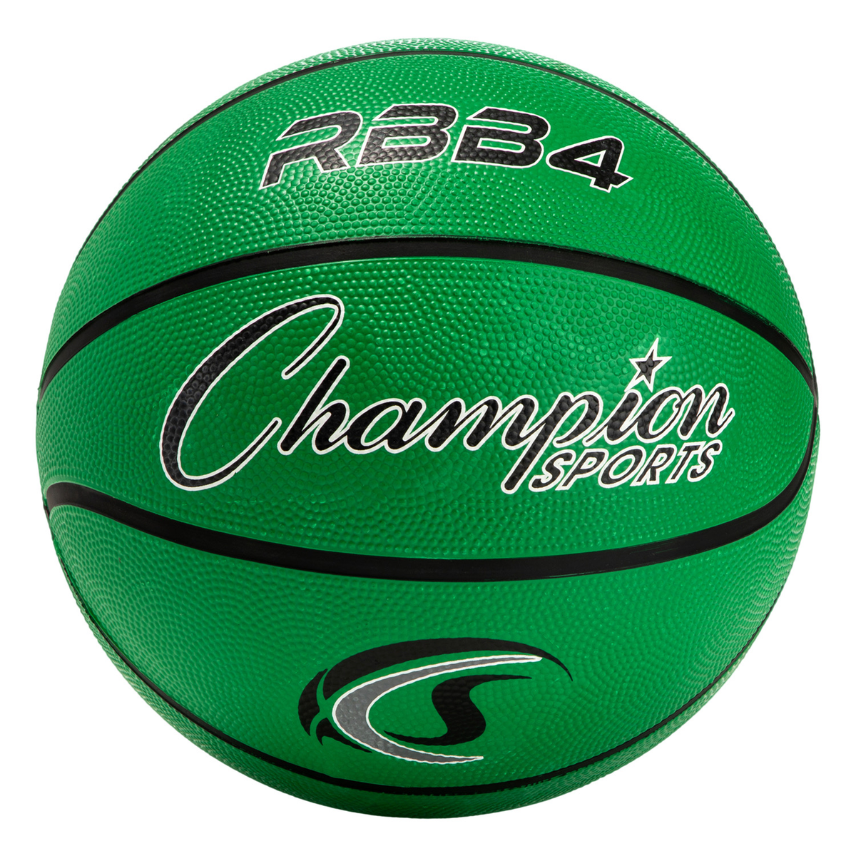 Champion Sports Intermediate Rubber Basketball, Size 6 in Green - Front View