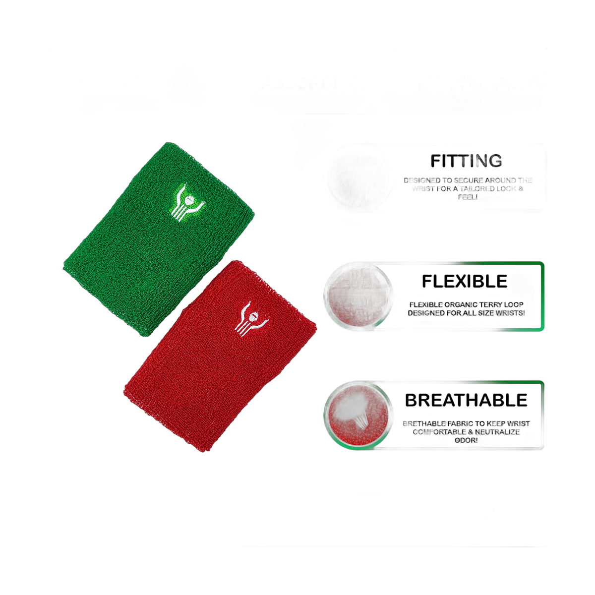 Great Call Athletics Red  Green Wrestling Wrist Bands