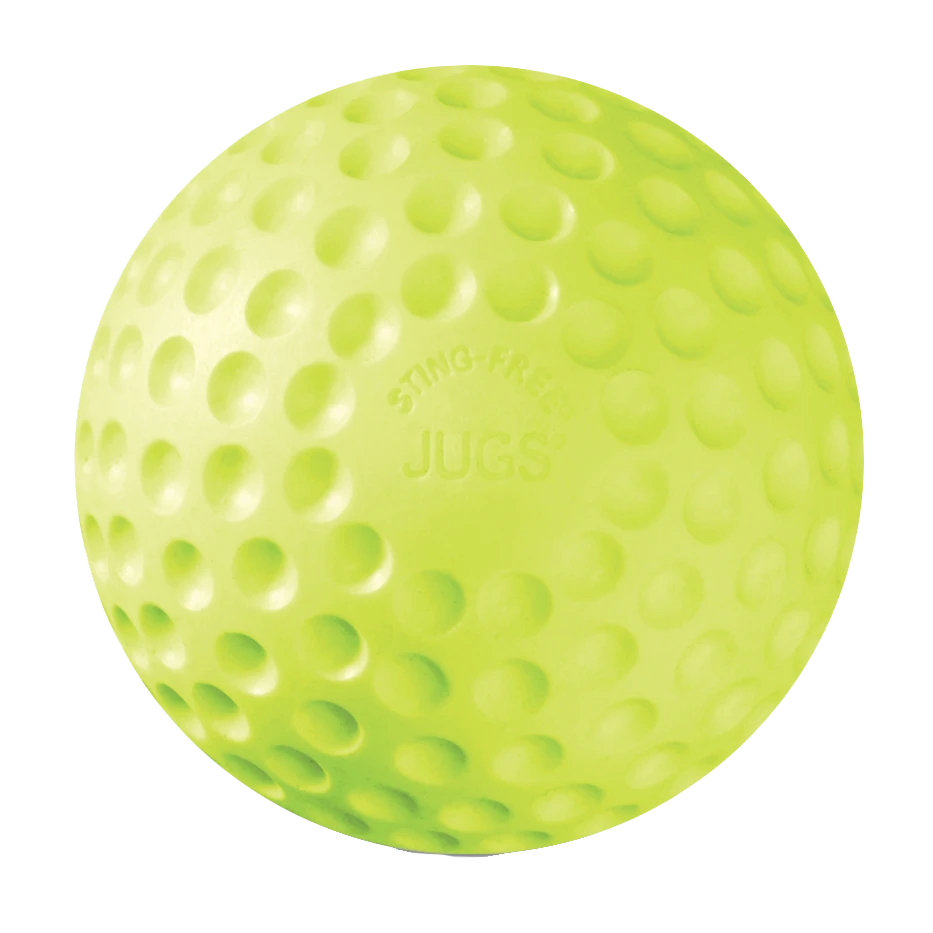 JUGS Sting-Free Dimpled Softballs, Game-Ball Yellow, Dozen - Front View