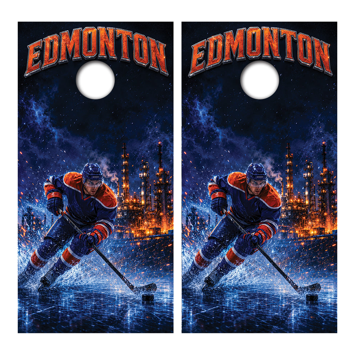 Edmonton Oilers Inspired Cornhole Design - Corn5169 - Great Call Athletics