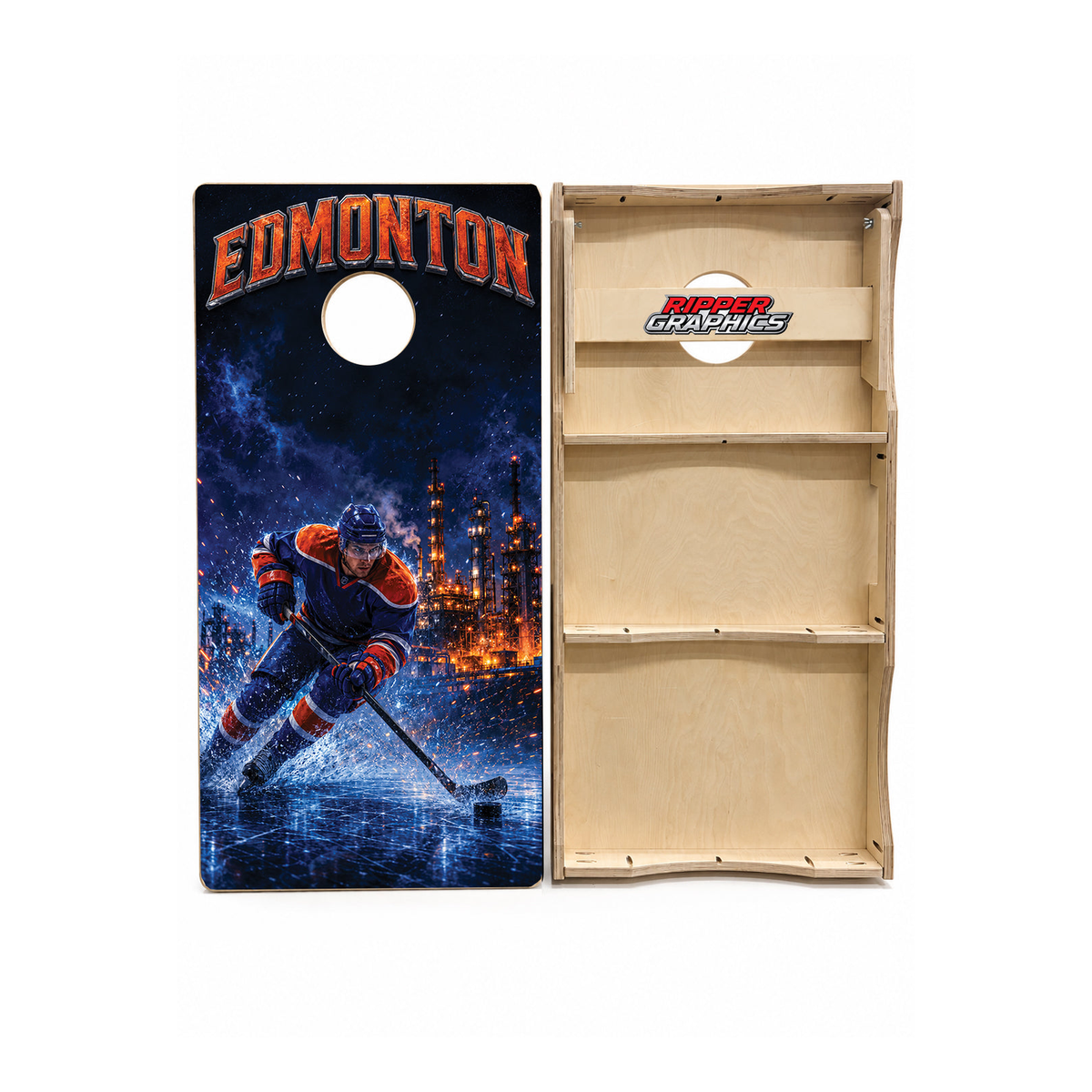 Edmonton Oilers Inspired Cornhole Design - CH5169 - Great Call Athletics