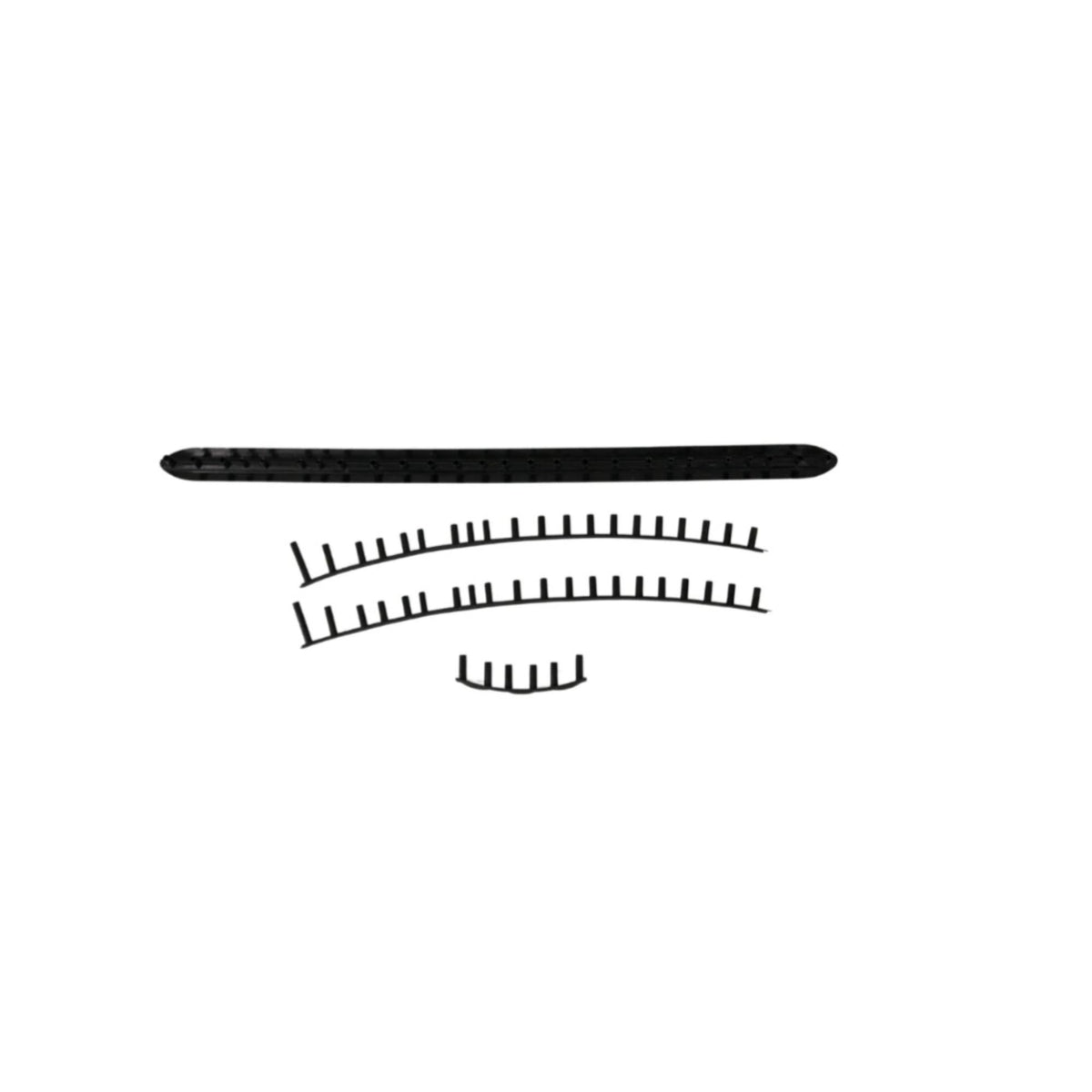 Replacement grommet set for a tennis racquet including bumper guard and multiple grommet strips for string protection and installation.