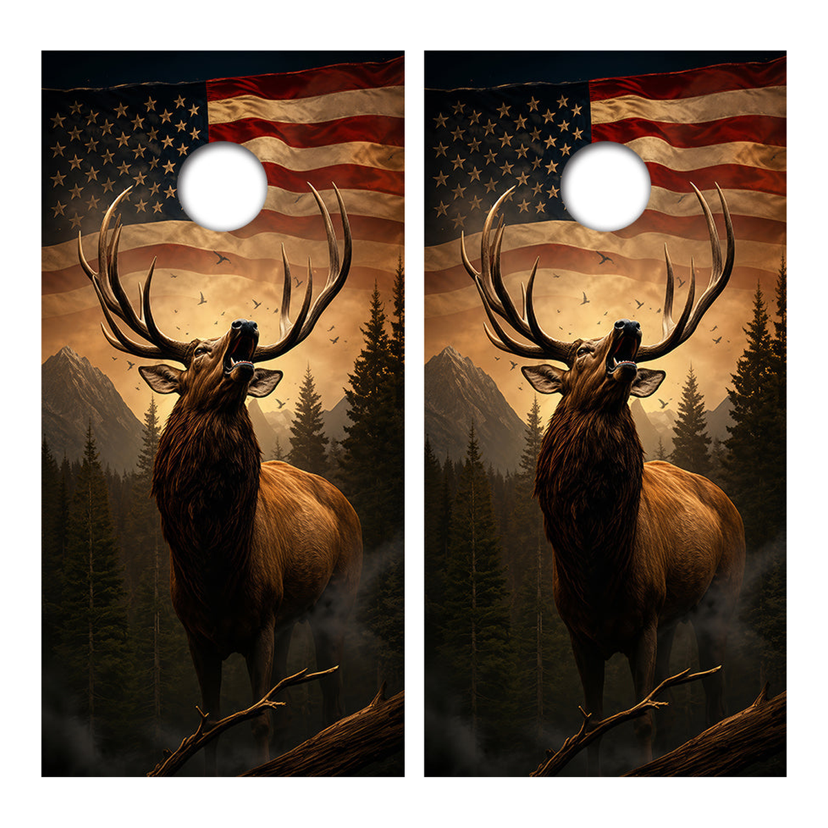 Elk American Flag Cornhole Design - Corn5057 - Great Call Athletics