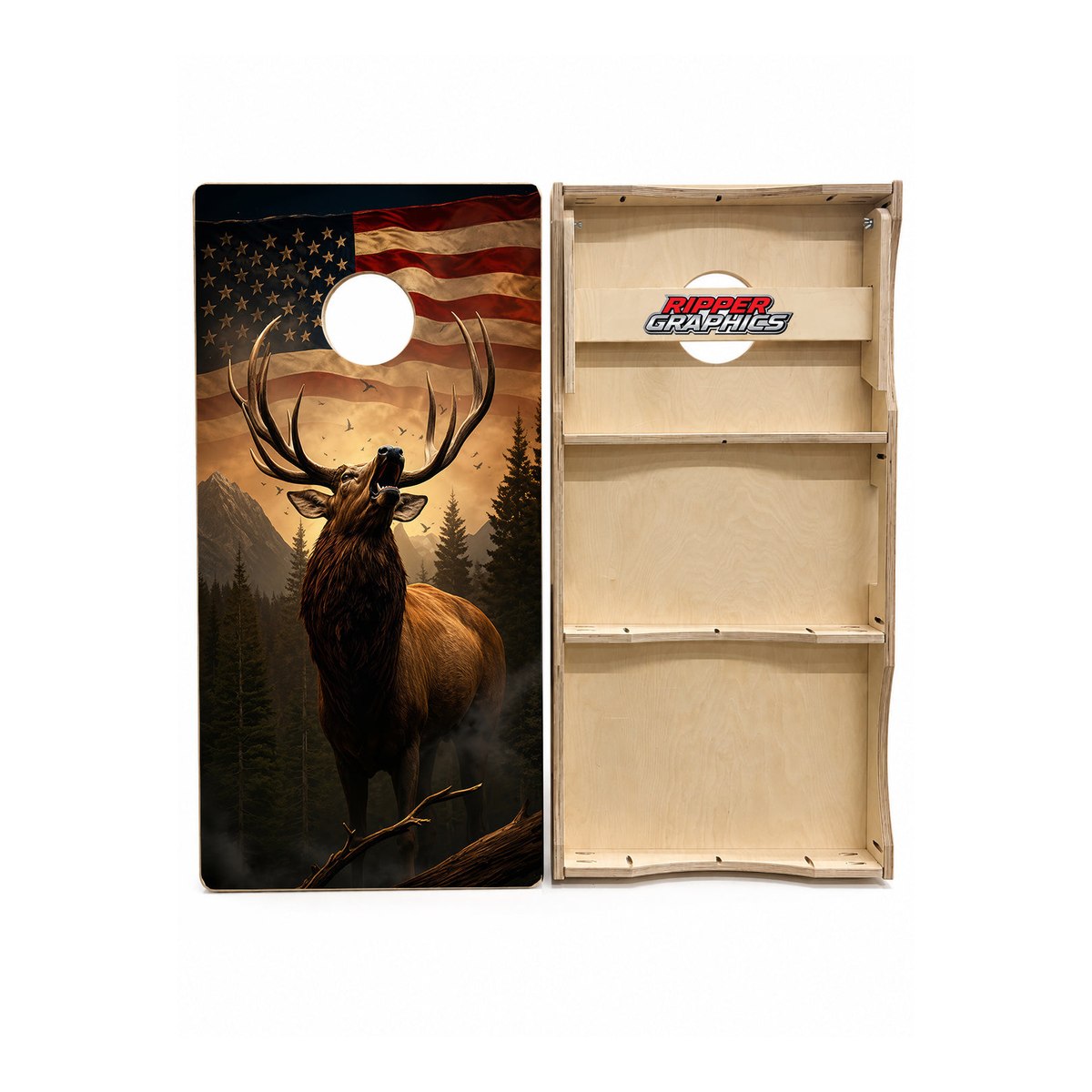 Elk American Flag Cornhole Design - CH5057 - Great Call Athletics