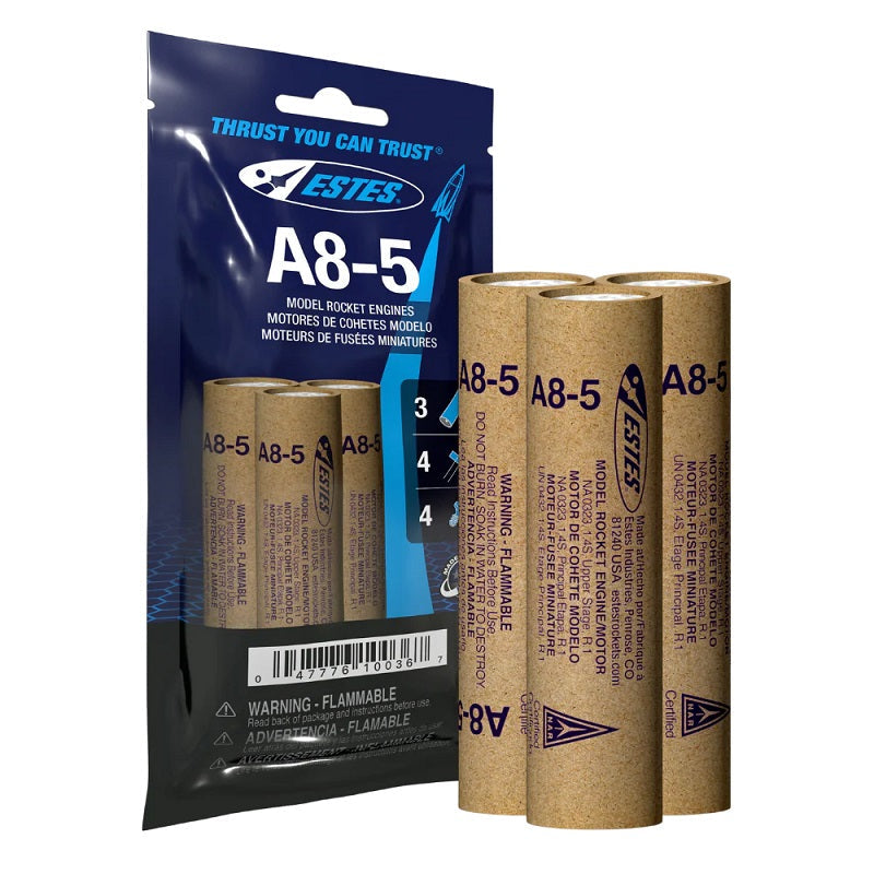 Estes Rockets - A8-5 Model Rocket Engines, (3pk) - View 2