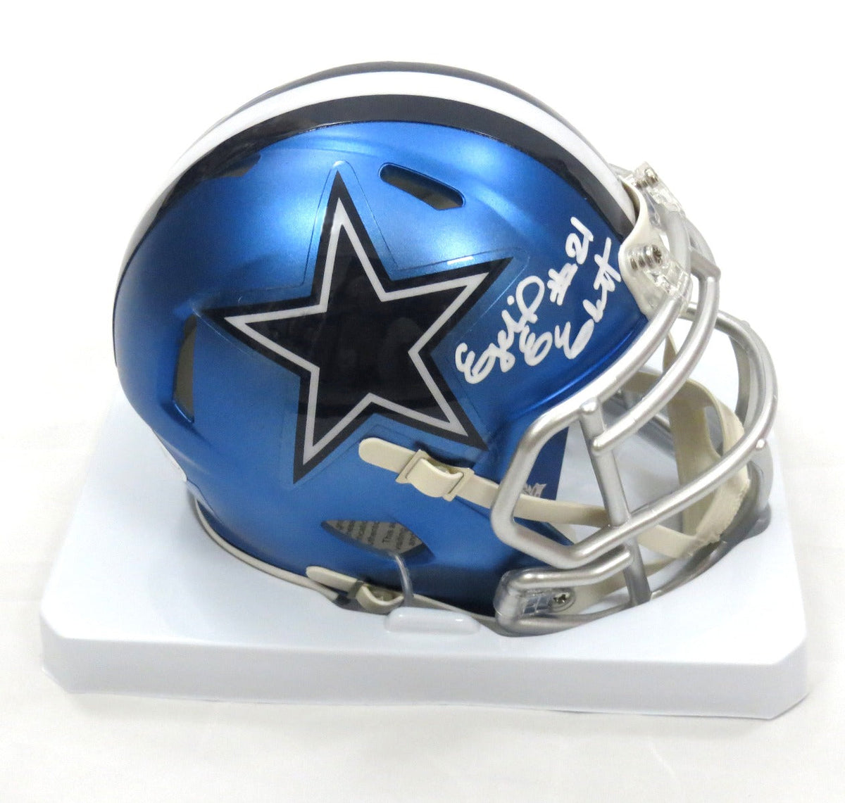 Ezekiel Elliott Autographed Dallas Cowboys Blaze Mini Helmet Beckett Witnessed