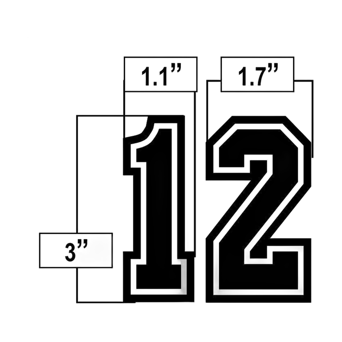 Smitty 3 Umpire Numbers 0-9 Iron On Or Sew On for Athletic Shirts - sports jersey