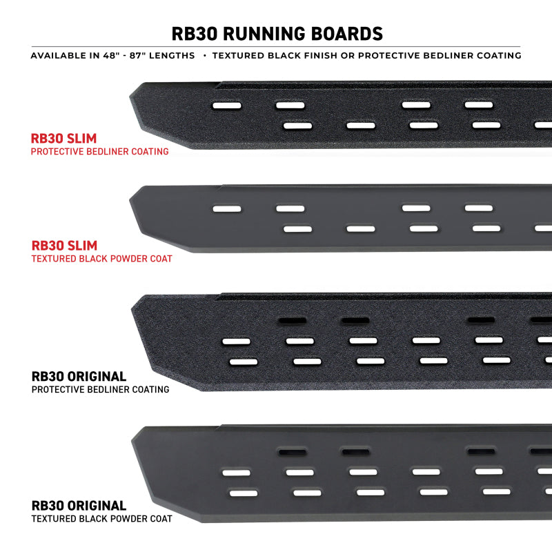 Go Rhino RB30 Slim Line Running Boards 48in. - Bedliner Coating (Boards ONLY/Req. Mounting Brackets) - View 5