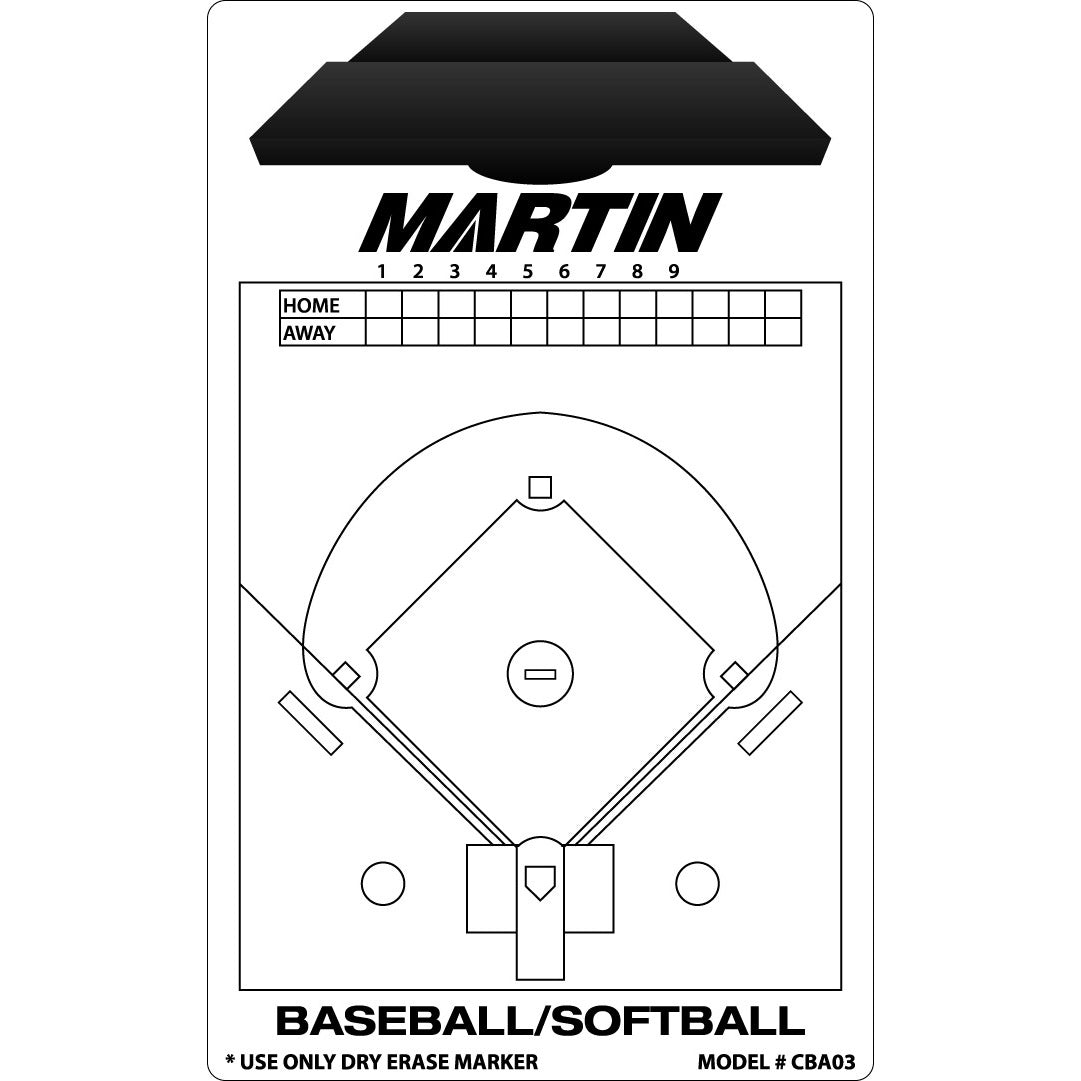 Martin Sports Baseball Coaching Board, Field and Lineup - Front View