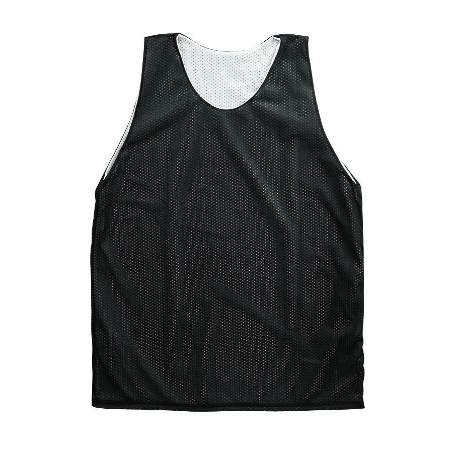 Martin Sports Reversible Tricot Mesh Tank Top, Double Ply in Black/White Adult 2XL - Front View