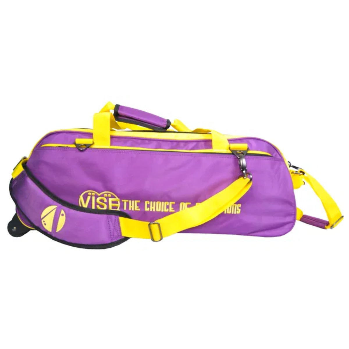 Vise 3 Ball Clear Top Roller Tote Bowling Bag