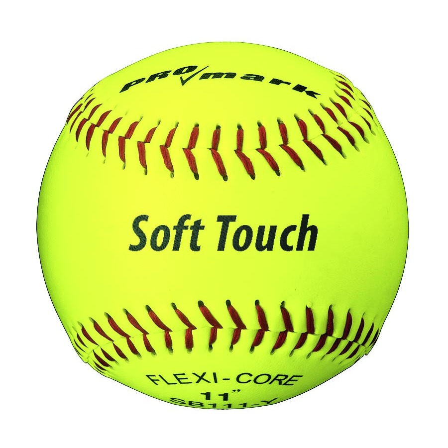 Martin Sports Optic Yellow Soft Touch Softballs, Dozen in 11 Inch - Front View