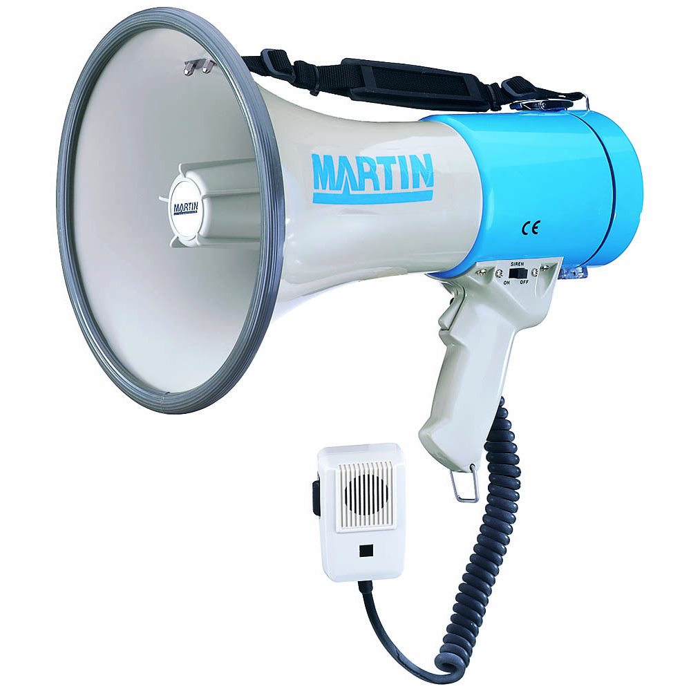 Martin Sports Transistor Megaphone, 1600 Yard Range, 50W - Front View