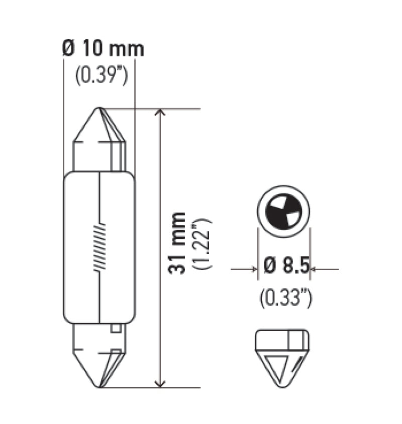 Hella Universal Clear 12V 10W 10x41mm T3.25 Bulb - View 4