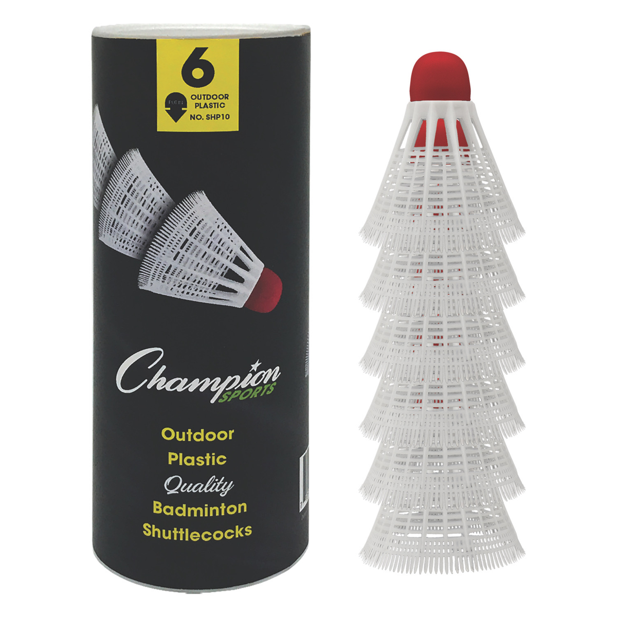 Champion Sports Plastic Shuttlecocks, Tube of 6 - Alternate View 7