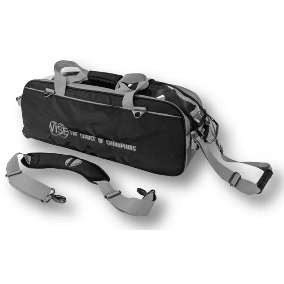 Vise 3 Ball Clear Top Roller Tote Bowling Bag
