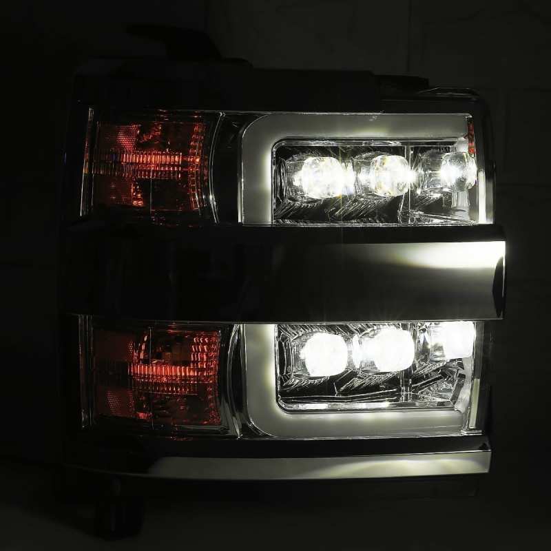 AlphaRex 15-18 Chevy 2500HD NOVA LED Proj Headlights Plank Style Chrome w/Activ Light/Seq Signal/DRL - View 7