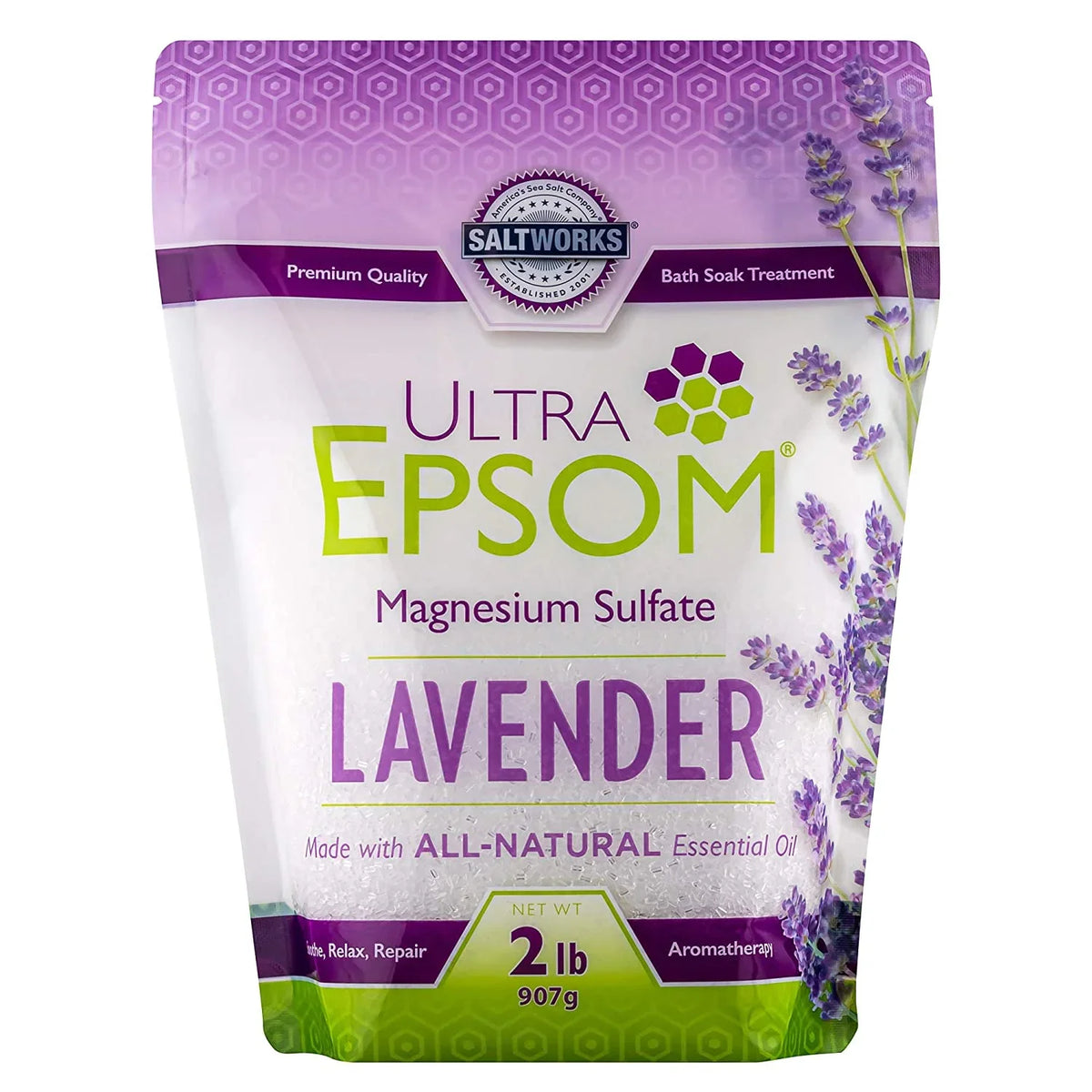 Saltworks Ultra Lavender Epsom Salt, 2 lb