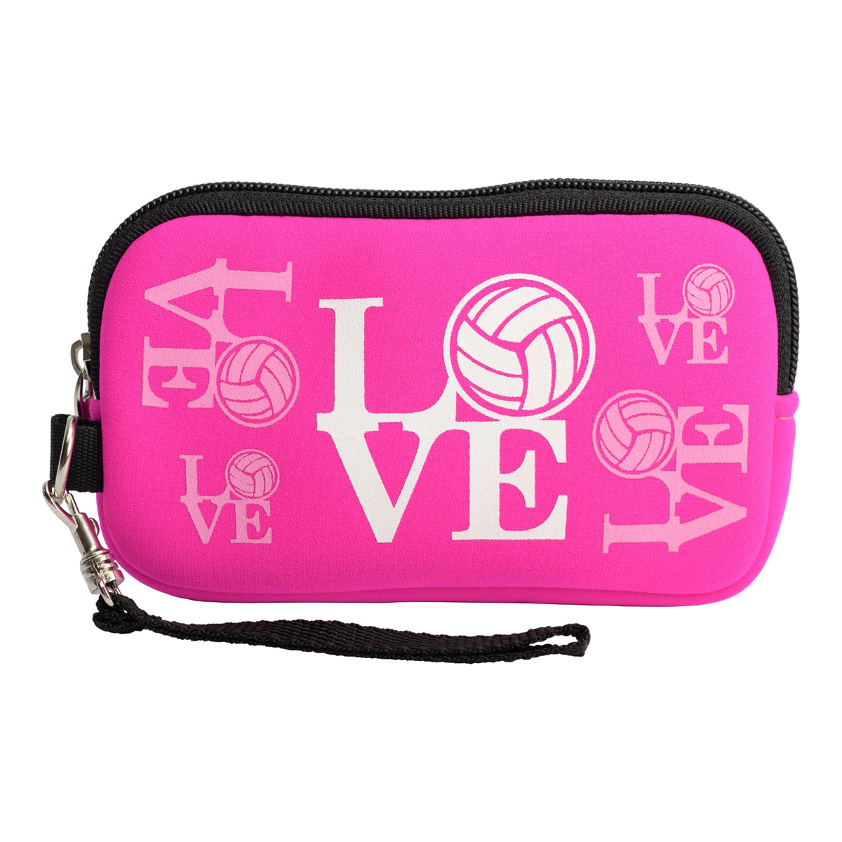 Tandem Sport Volleyball Clutch Pouch, Pink - Front View