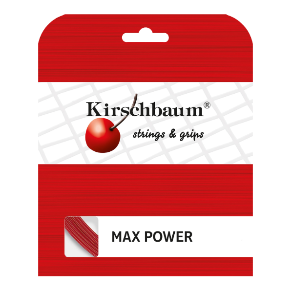 Kirschbaum Max Power Tennis String Set, 40 ft in 1.25mm / 17G Red - Front View