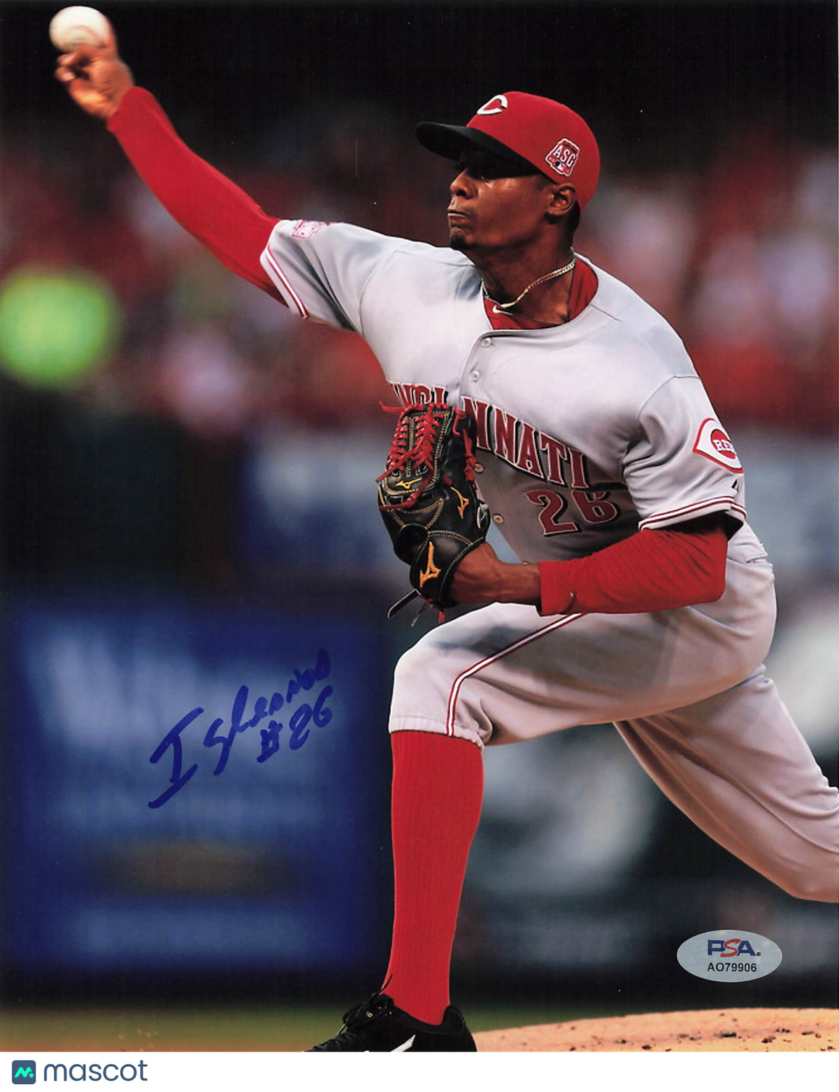 Raisel Iglesias Signed 8x10 Photo PSA Cincinnati Reds