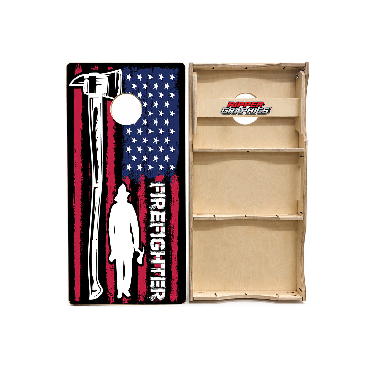 Firefighter Flag Cornhole Design product photo