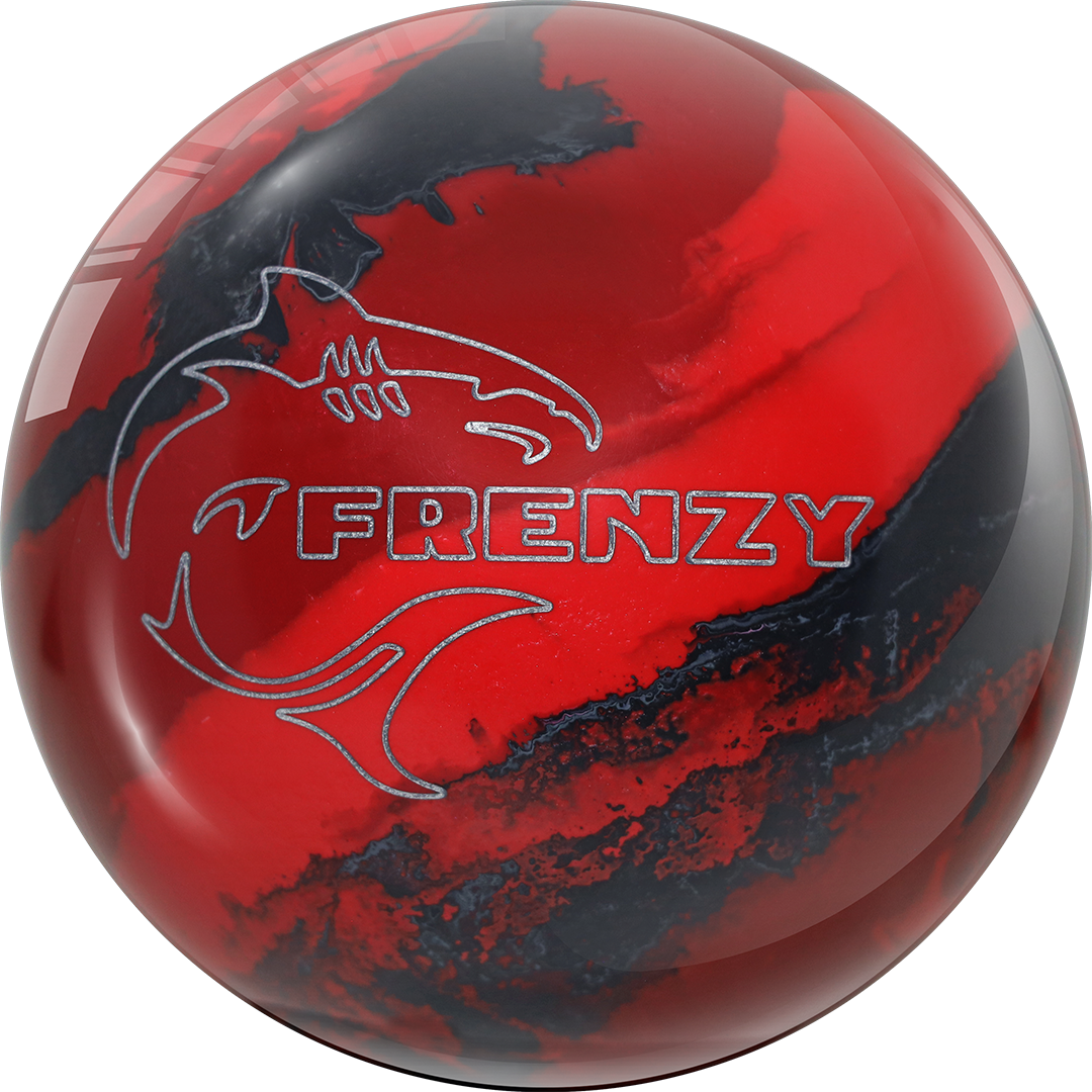 MOTIV Frenzy Bowling Ball in Red Black - front view
