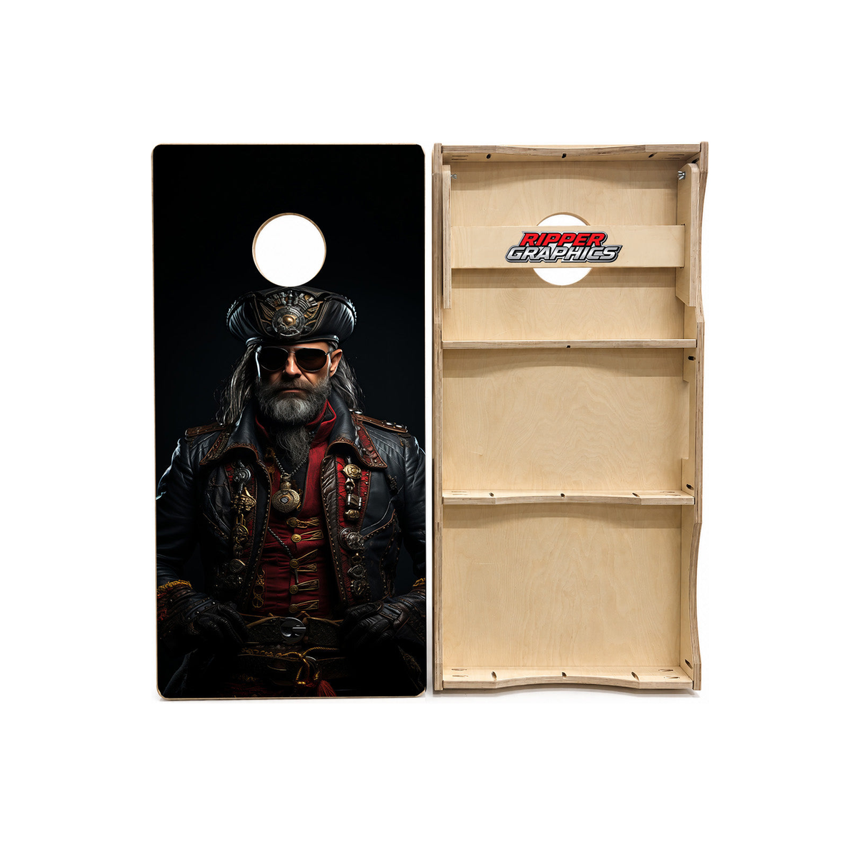 Futuristic Pirate Cornhole Design product photo