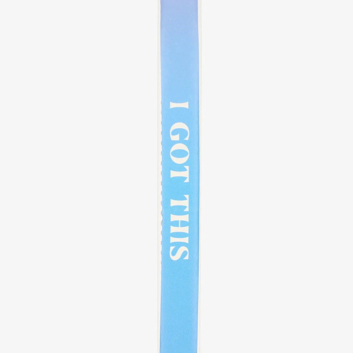 Pickleball paddle edge guard tape with gradient color designs and printed motivational text, designed to protect paddle edges from wear.
