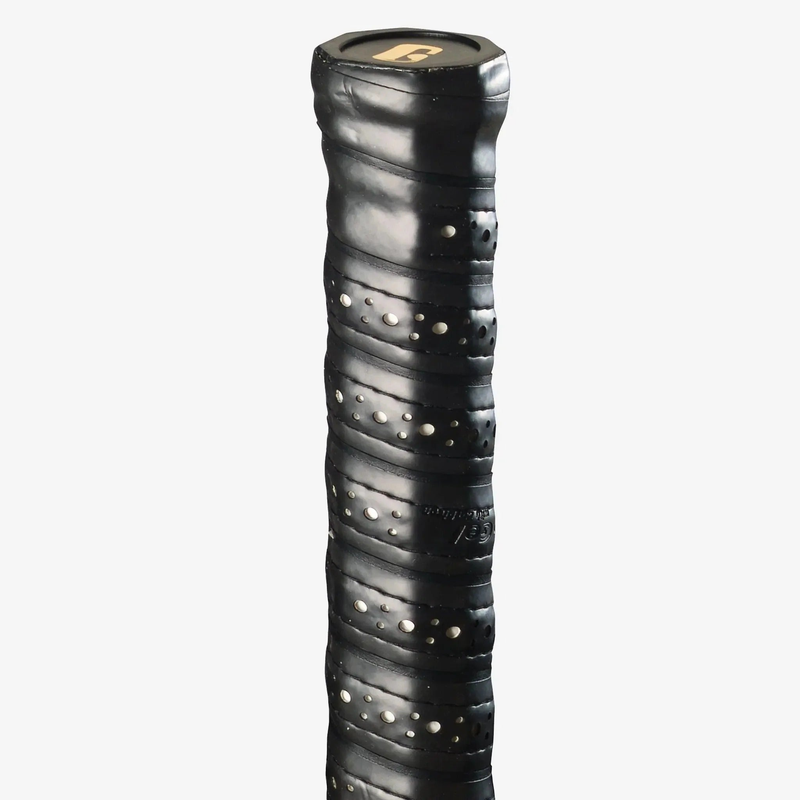 Packaged gel racquet grip with a cushioned, shock-absorbing surface designed to enhance comfort and control during play.