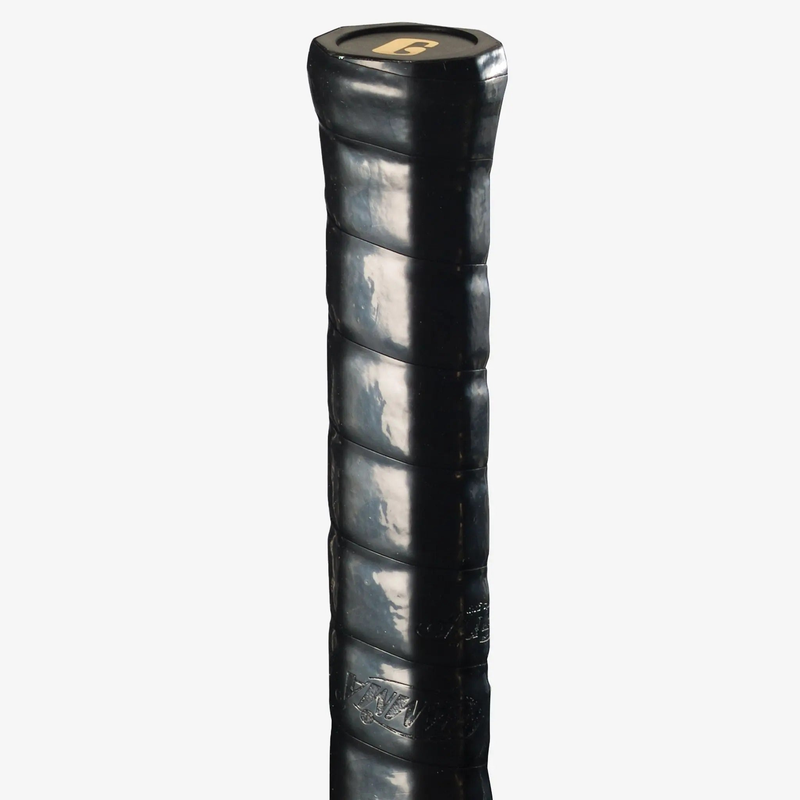 Packaged high-performance racquet grip with a firm feel and tacky surface designed for enhanced feedback and traction.