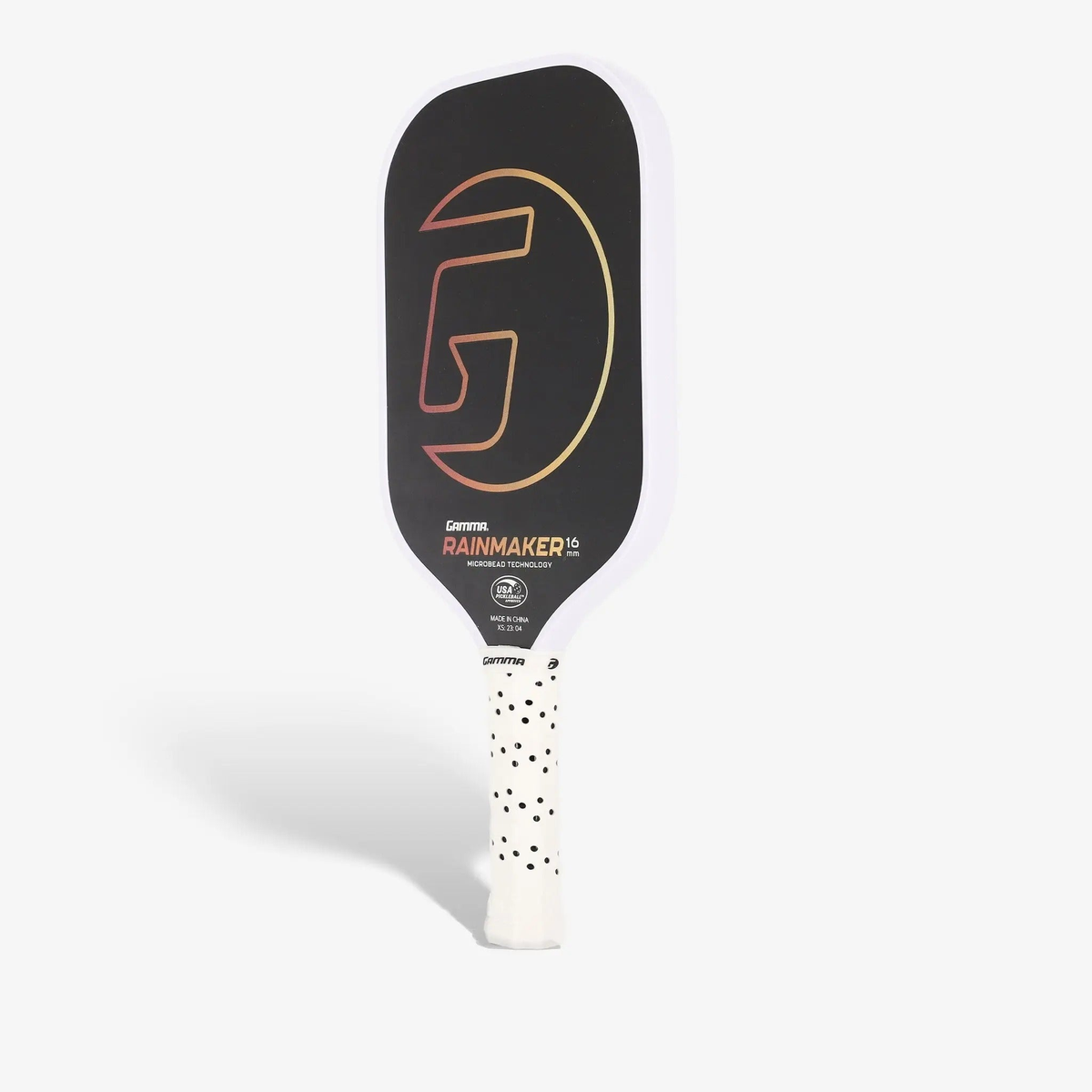 Pickleball paddle featuring a textured face and ergonomic handle, designed for control and performance during play.