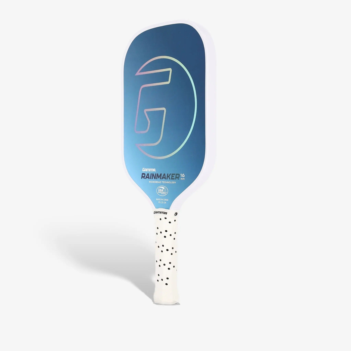 Pickleball paddle featuring a textured face and ergonomic handle, designed for control and performance during play.