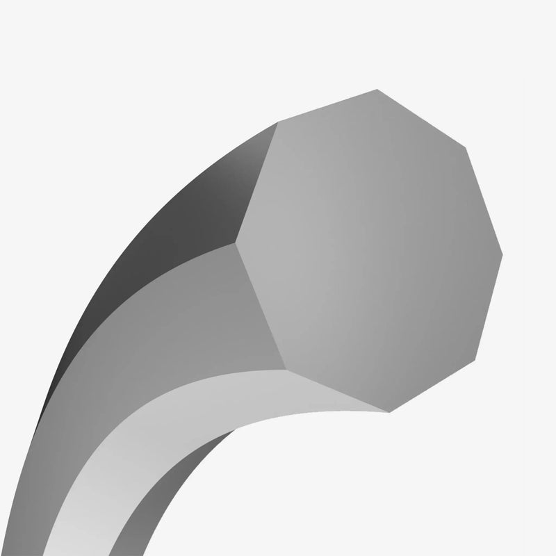 Packaged polyester tennis string set with branded card backing and visible coiled string segment, designed for maximum spin and control.