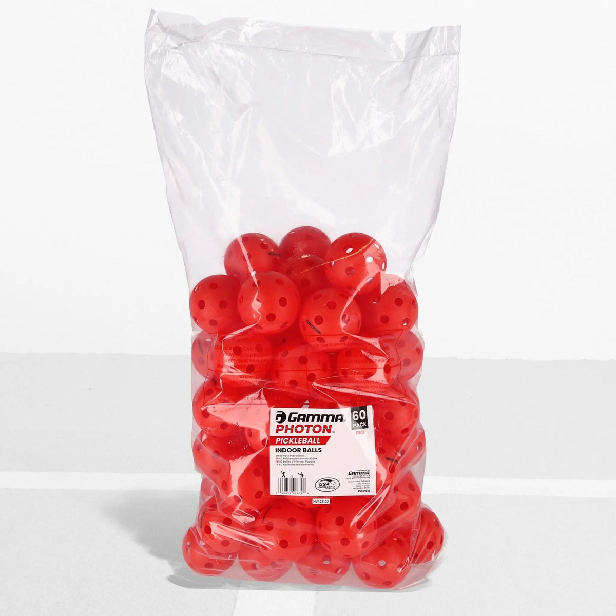 Indoor pickleball with precision-drilled holes, designed for consistent bounce and controlled play on indoor courts.