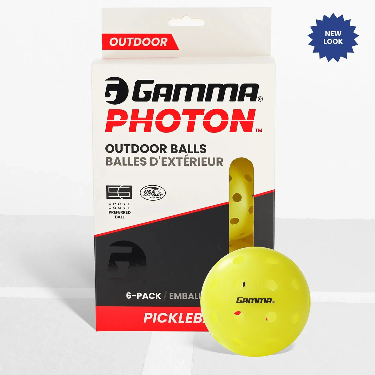Outdoor pickleball with durable construction and precision-drilled holes, designed for consistent flight and performance in outdoor conditions.