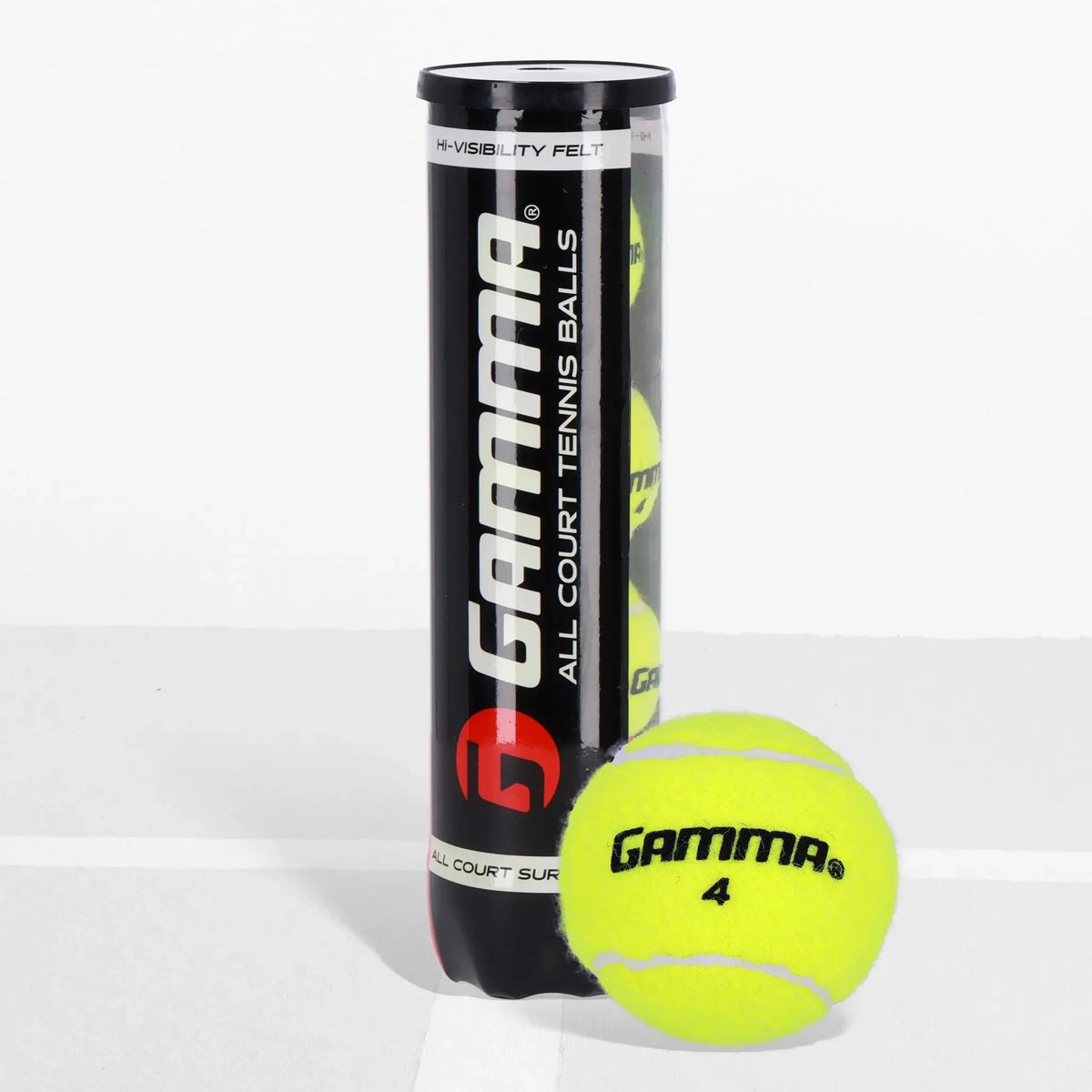 Pressurized tennis balls in a storage can, designed for consistent bounce, durability, and performance on all court surfaces.