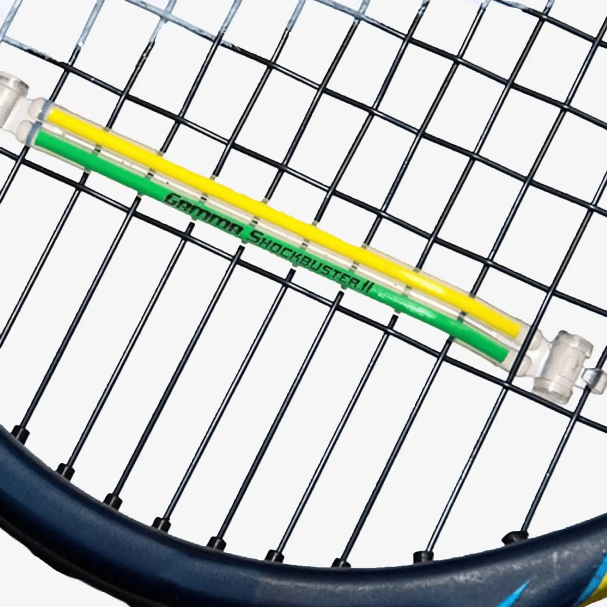 Tennis string dampener designed to reduce vibration and minimize shock for improved comfort during play.