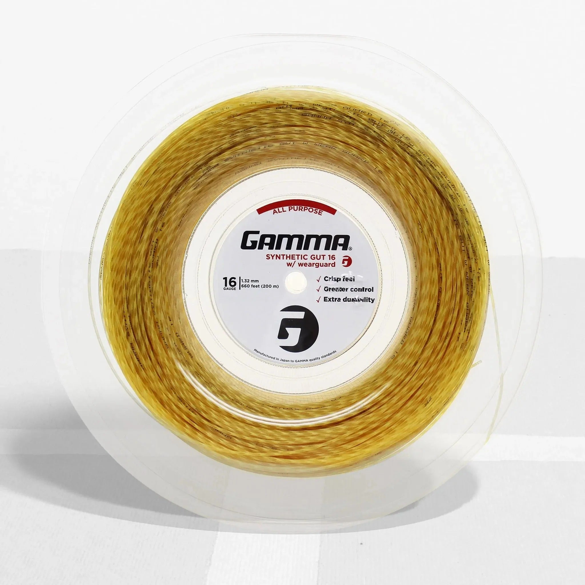 Tennis racket synthetic gut string reel with wear-resistant construction, designed for durability, control, and consistent performance.