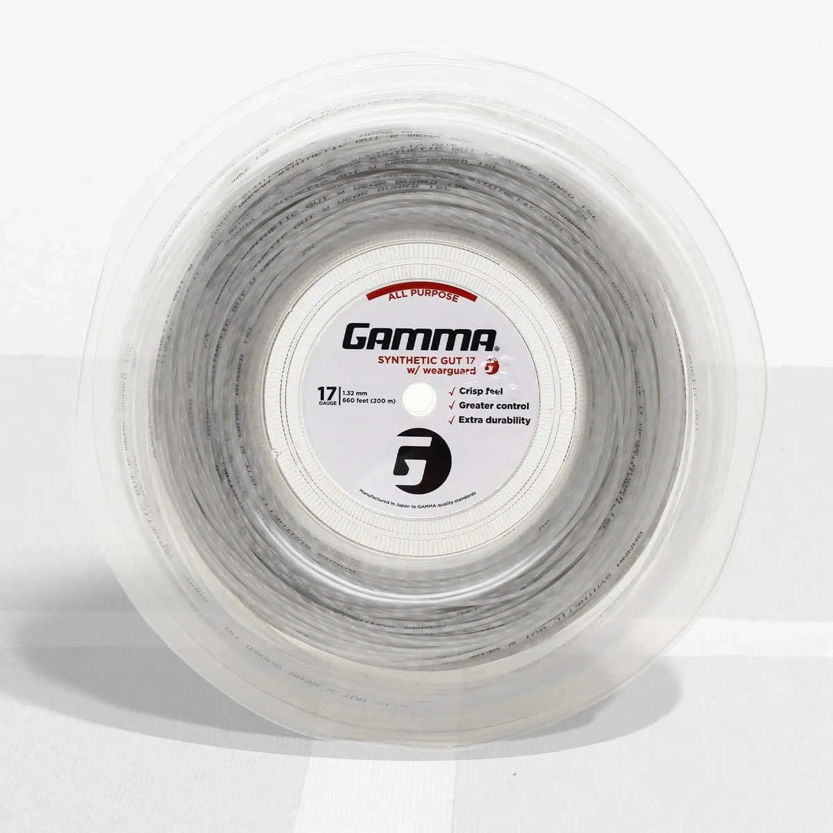 Tennis racket synthetic gut string reel with wear-resistant construction, designed for durability, control, and consistent performance.