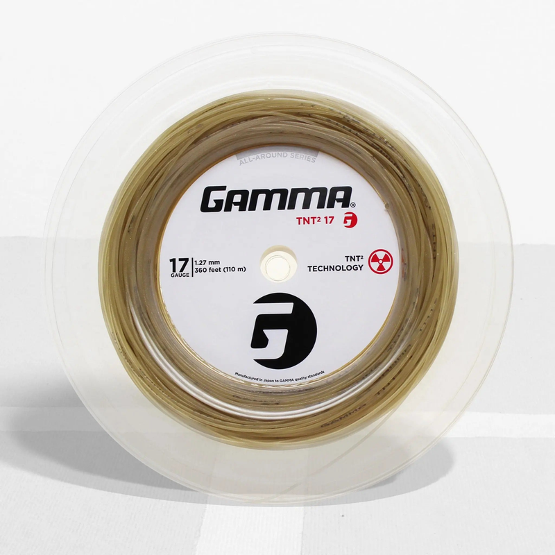 Tennis racket string reel designed for all-around performance, offering durability, playability, and consistent feel during use.